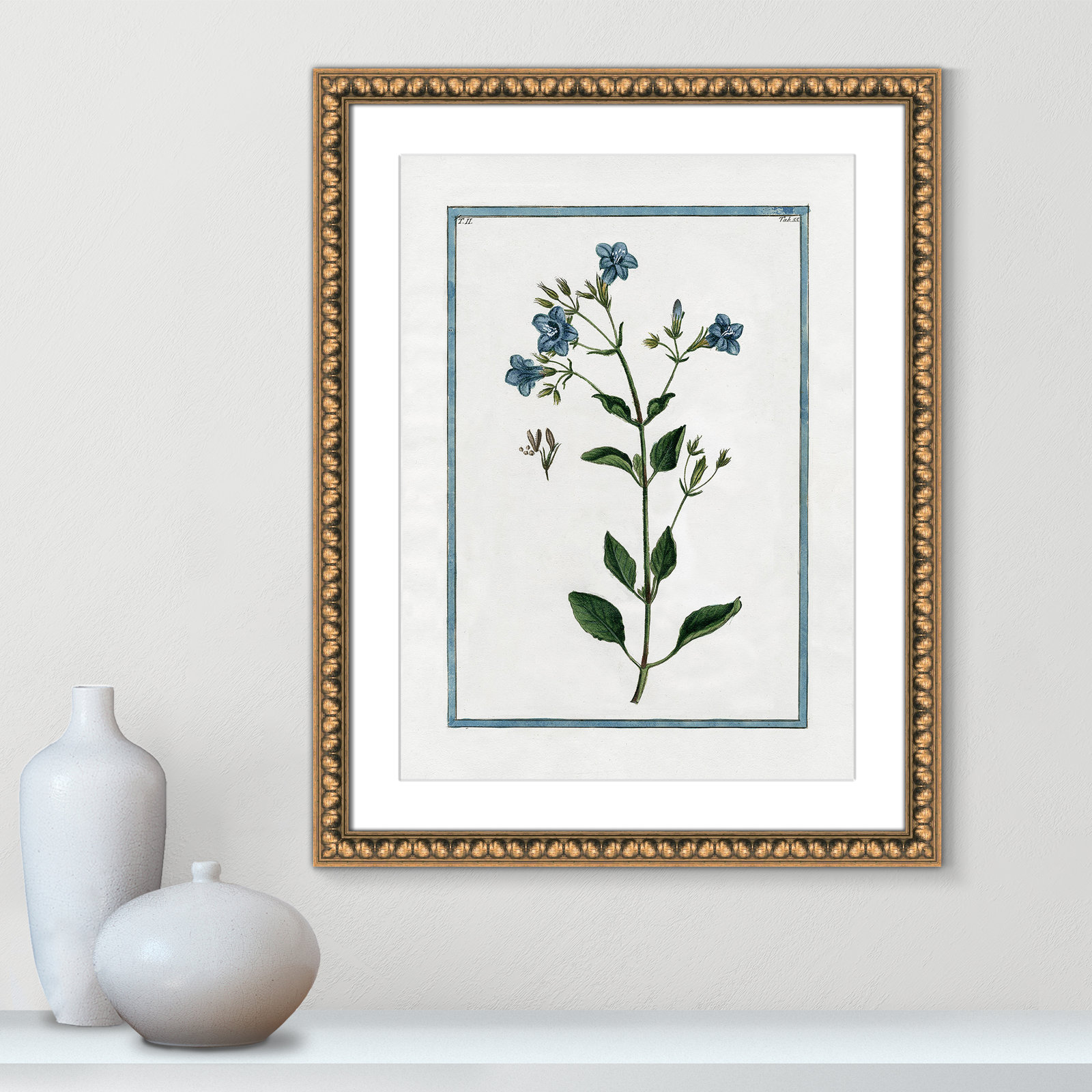 Shabby Elegance Botanical II - Framed Art, Gold Bead Framed, 18" W x 24" H