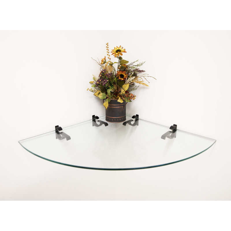 Tablette d'angle en verre, Noir