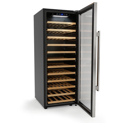 7 pieds cubes Refroidisseur à vin 80 bouteilles autoportant 80 bouteilles à une zone avec 12 tablettes en bois