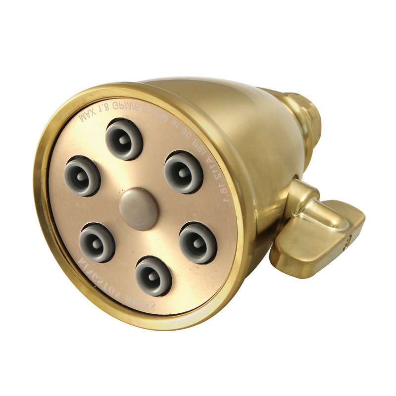 Kingston Brass Shower Scape 2-15/16-Inch Round Adjustable Jet Spray Brass Shower Head, Brushed Brass