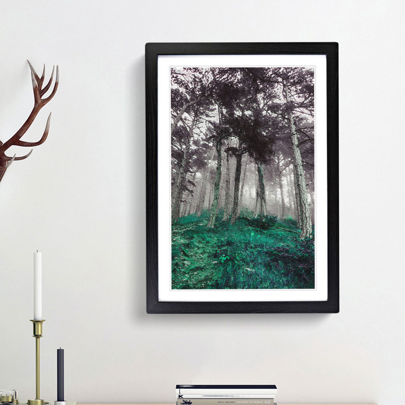 Forest in Russia - Picture Frame Painting Print, 36cm H x 27cm W x 2cm D, Black Framed