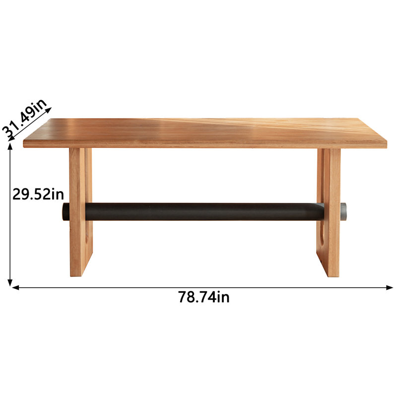 Jenika Ash Solid Wood Dining Table, 31.49" W x 78.74" L