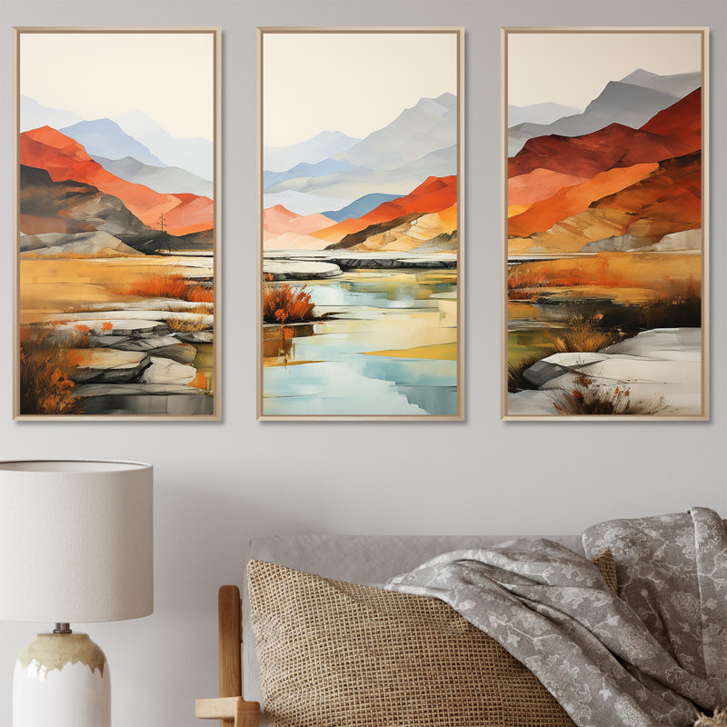 «Canyon Stream», ensemble d'art mural sur toile canyon, H 40 po x l 60 po x P 1 po, Cadre naturel flottant