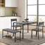Ensemble de table de salle à manger 4 pièces Erommy, table de cuisine avec banc et 2 chaises, ensemble de table de cuisine peu encombrant avec support de rangement et structure en métal pour petit espace, style moderne pour salle à manger, cuisine, ap