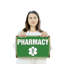 Enseigne fantaisie en aluminium 12 po x 18 po P Pharmacie Street