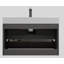 Meuble-lavabo mural gris de 60 po avec lavabo, grande vasque murale flottante pour salle de bain moderne Tayha, lavabo une pièce blanc sans drain ni robinet, pré-assemblé