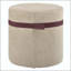 Ensemble de tables basses ovales avec 2 repose-pieds en tissu assortis