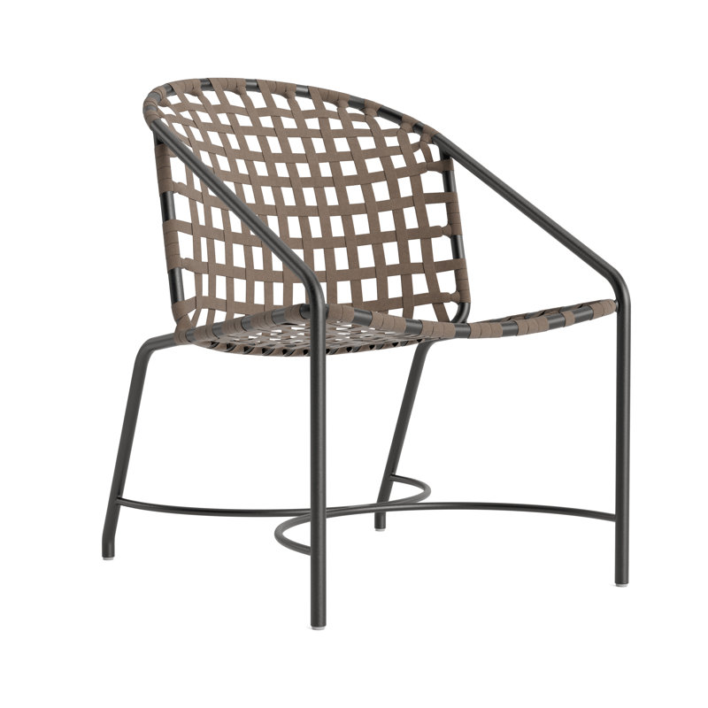Kantan Outdoor Lounge Chair, Textured Pewter/Mica Suncloth Lace