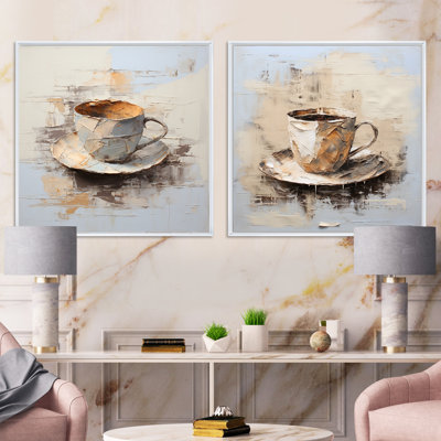 Simple Coffee Cup - Coffee & Tea Square Collage Set Of 2
