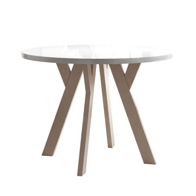 Extendable Round Metal Base Dining Table