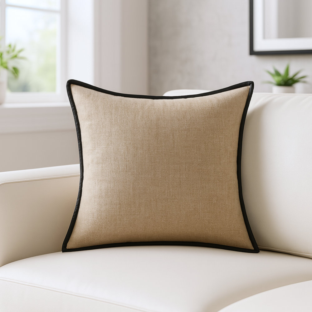 20" x 20" Handwoven Linen Pillow Cover, Pillow Cover Only - No Insert