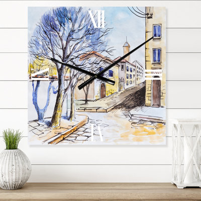 White House In Summer VIllage - Traditional Wall Clock