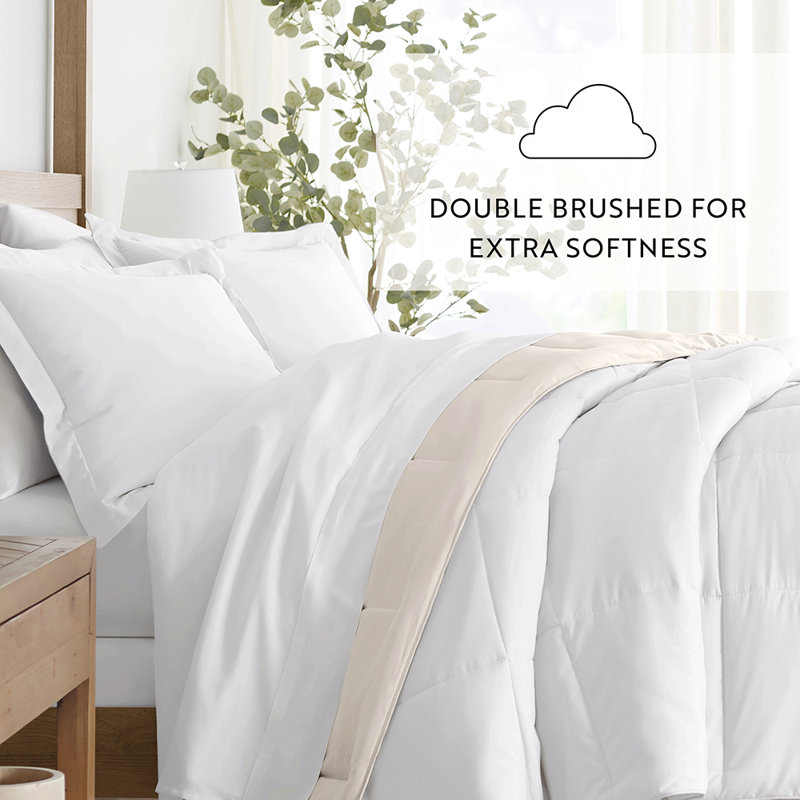 King White Down Alternative Reversible Microfiber Comforter Set