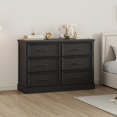 Drawer  Table in Black - Storage Cabinet for Bedroom