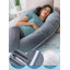  Coussin de grossesse, coussin de maternité avec housse en velours, coussin en forme de c pour dormir (gris)-1962724816
