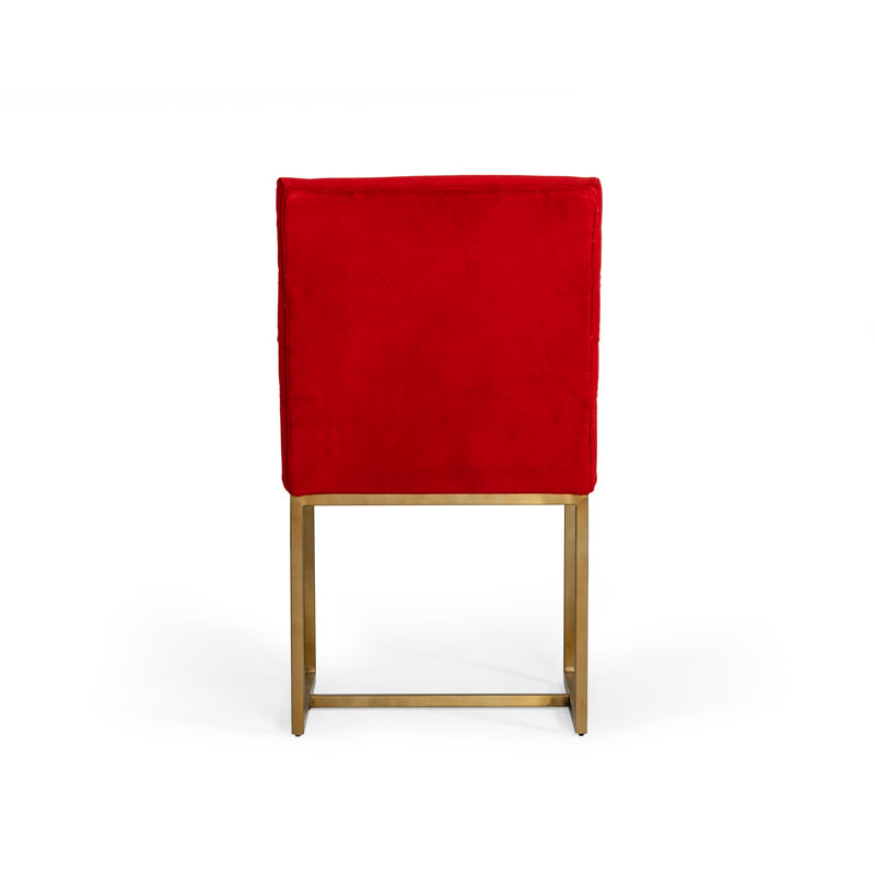 Christiana Velvet Upholstered Steel Dining Chair, Burnt Orange Velvet
