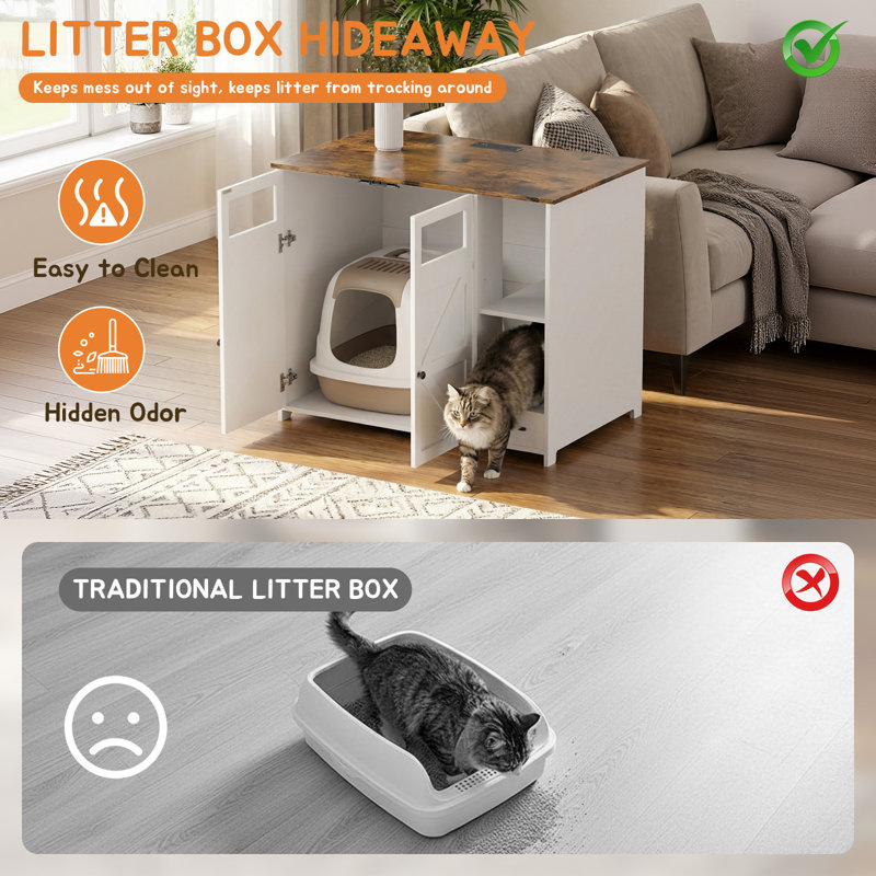 Litière cachée pour chat