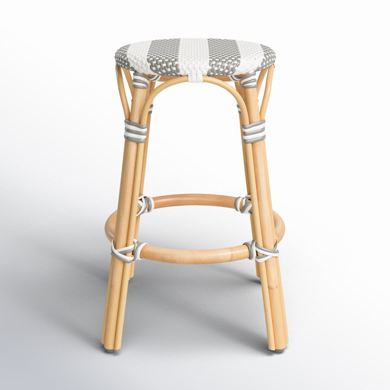 Tabouret de bar et de comptoir en rotin tissé à la main Alastair, Tabouret de comptoir (siège d'une hauteur de 24 p