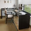 Bureau en coin en bois massif en forme de L, un bureau d'angle domestique avec une chicane-635486638-635486627