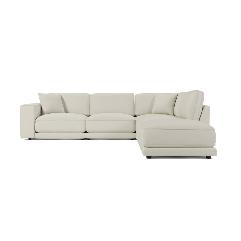 Canapé modulaire Elmore 3A en neige nomade, Crème, Gauche