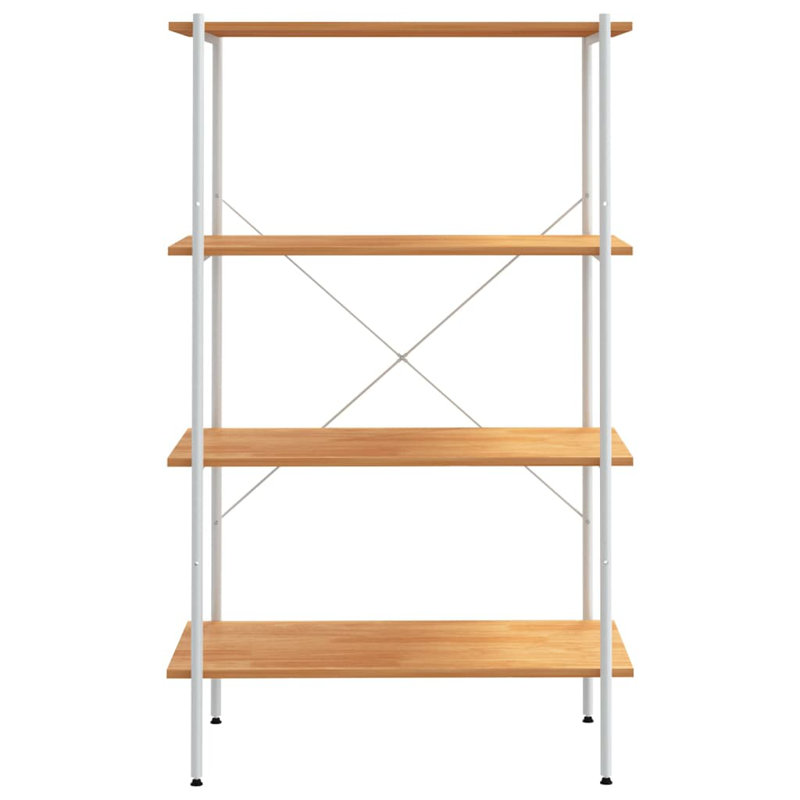 Luxullian 80cm W Steel Shelving Unit, White/Oak