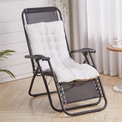 Winter Padded Lamb-Lined Chaise Chair Seat / Back Cushion