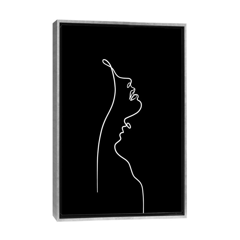Impression de dessin « Lip like Compass-noir Edition » par Dane Khy, Silver Framed, Pas de tapis