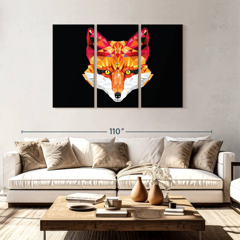Geometric Fox, 48" H x 74" W