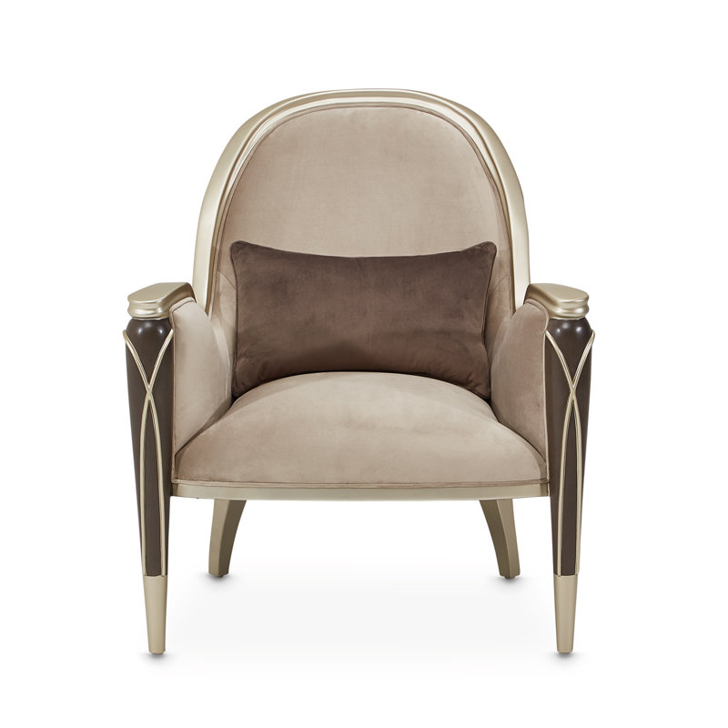 Villa Cherie 31'' Wide Armchair, Porcini Velvet