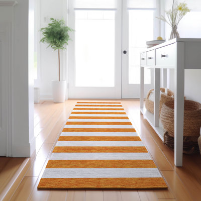 Tapis orange Cerrito AMF528 lavable à la machine de qualité supérieure
