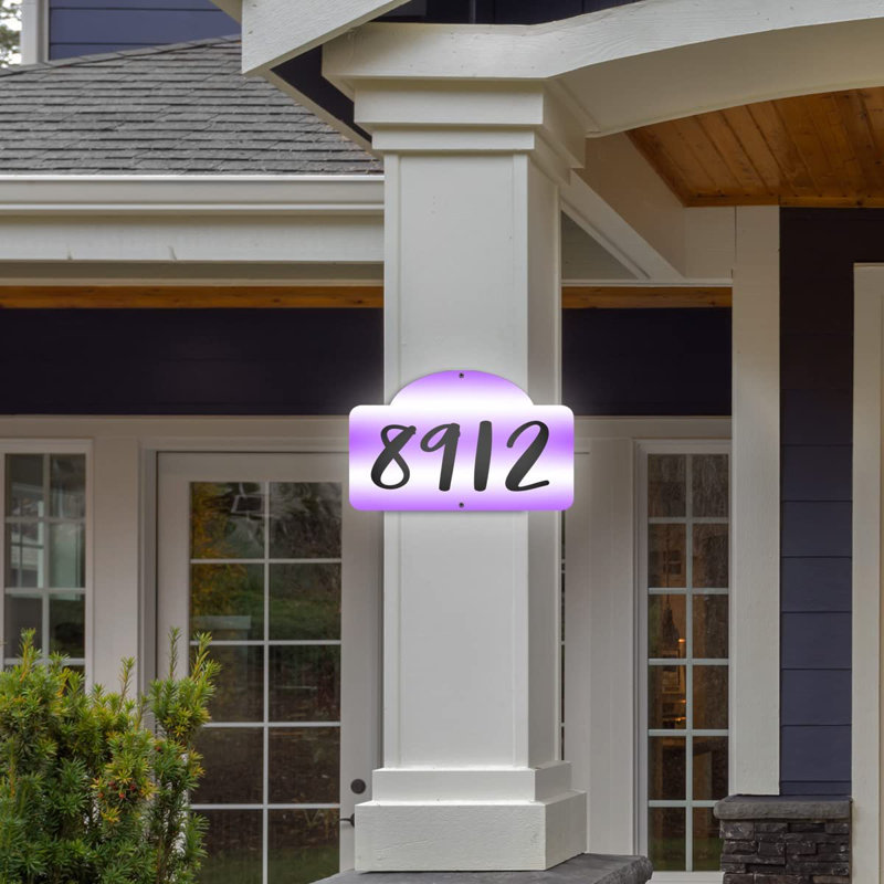 Plaque d'adresse sur 1 ligne, Mauve, Oui