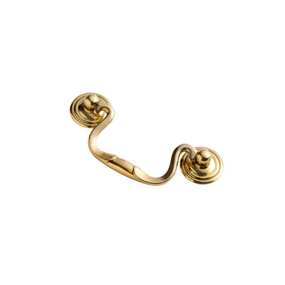 Unlacquered Brass "Ellie" 3 inch Swan-Neck Drawer Pull