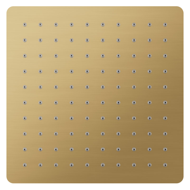 10-inch Single-Spray Square Rain Shower Head, Brushed Gold