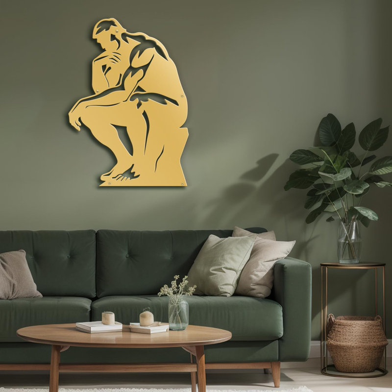 Décoration murale en métal, H 24 po x l 16 po x P 0,05 po, Or