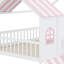 Lit superposé Kids Playhouse avec escalier de rangement intégré et tablettes ouvertes-129444762