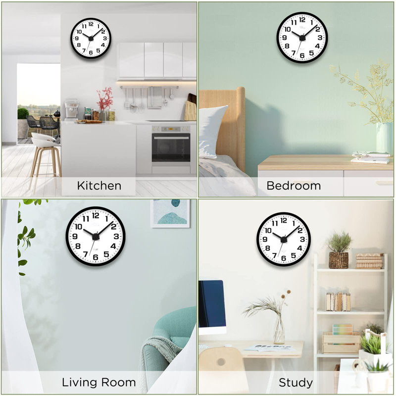 Silent Lighted Up Wall Clock Glow In The Dark, Battery Operated For Living Room/Kitchen, Easy To Read Large Digital Display, 12 Inch