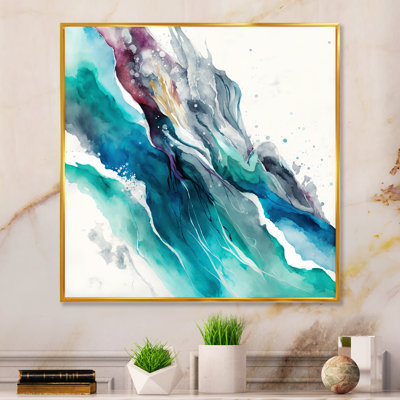 «Celebrations in Turquoise Shades of Blue I», reproduction sur toile