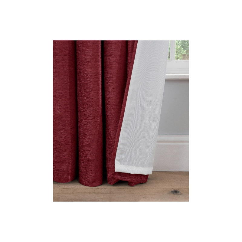 Avonell Room Darkening Curtain Panel Pair, 137 cm H x 117 cm W, Red