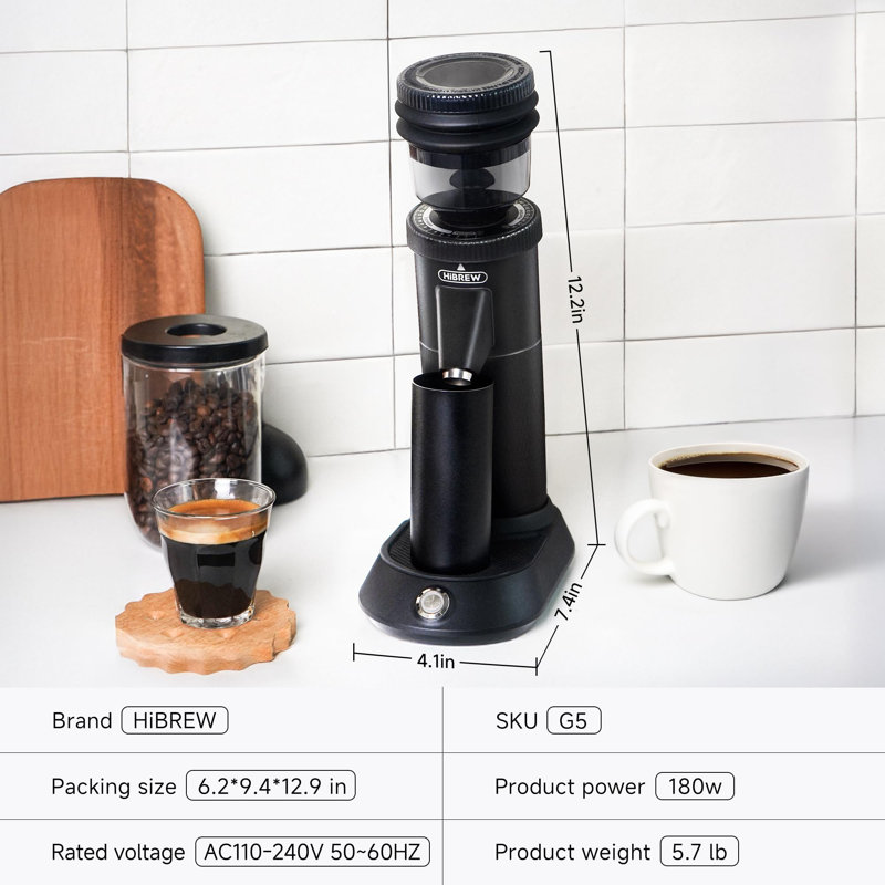 HiBREW Stainless Steel Coffee Grinder