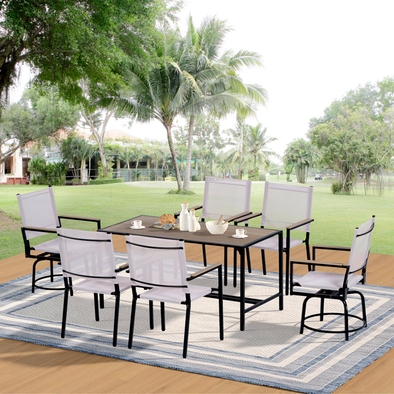 Ensemble de patio extérieur avec résistance aux intempéries et chaises confortables