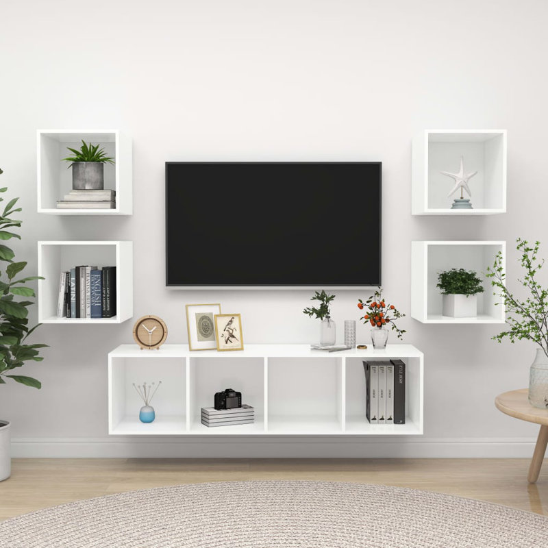 Drayson Unfinished Floating TV Stand for TVs up to 88", White