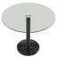 Table basse moderne avec plateau en verre et châssis en marbre noir