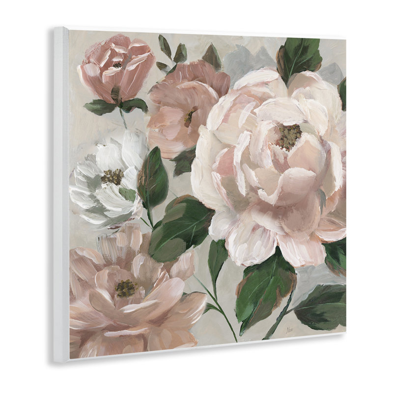 Plaque murale pivoines délicates avec feuilles, conception de Nan