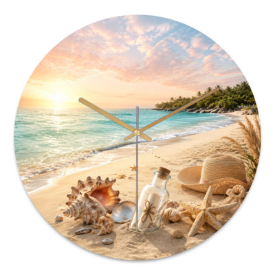 Paysage et nature plage coucher de soleil coquillages coquille de chapeau étoile de mer sable océan ciel ultra transparent mur