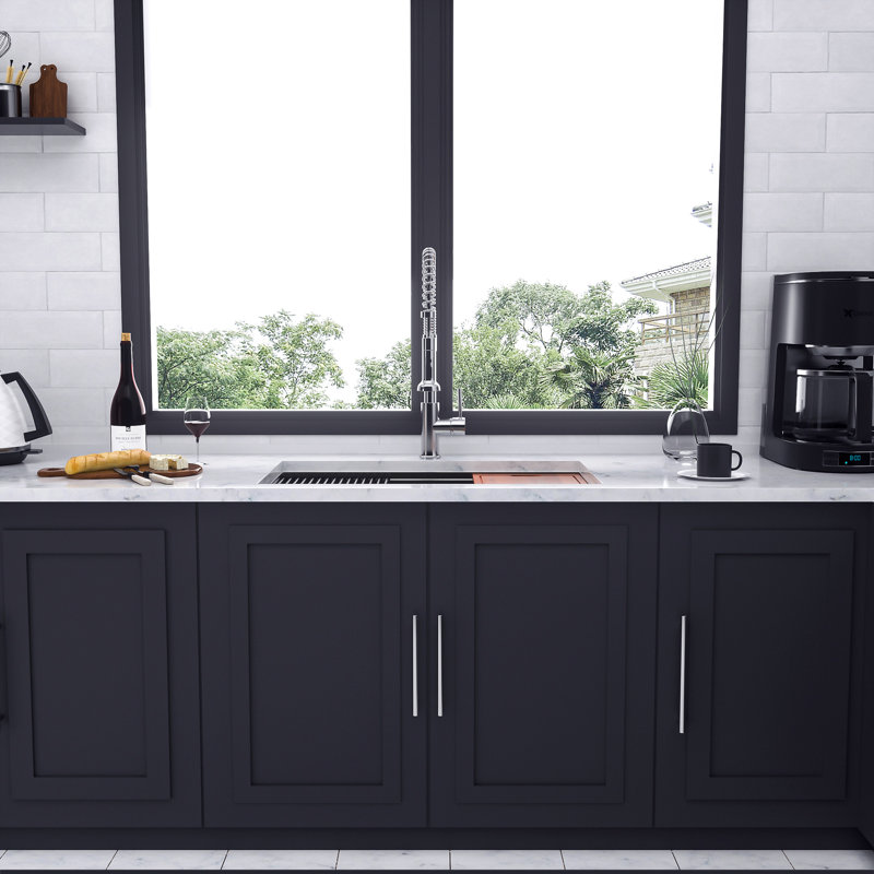 Undermount Single Bowl Stainless Steel Kitchen Sink with Workstation