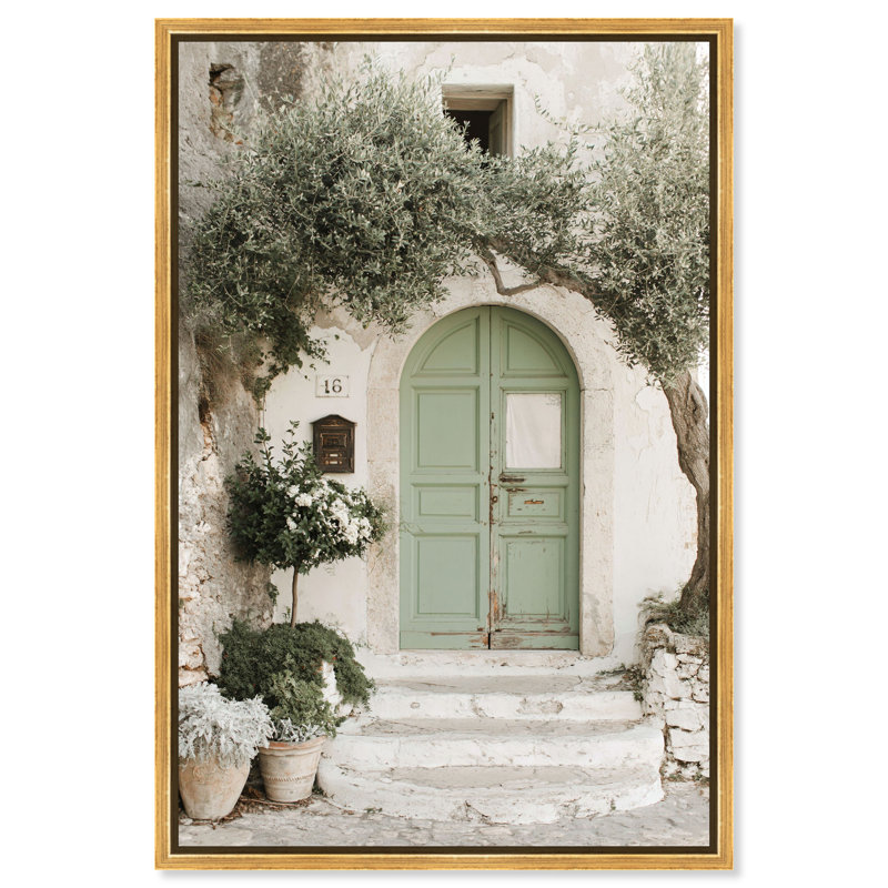Mint Door II Canvas Architecture Print by Oliver Gal, Black Frame, 10 x 15, 10"H x 15"W, Gallery Wrapped