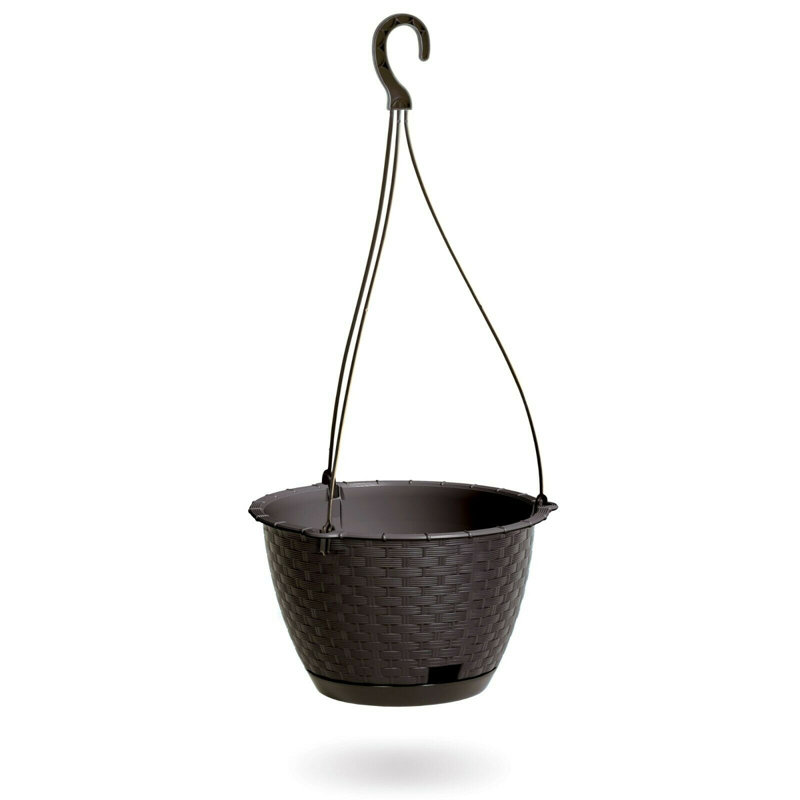 Elburn Hanging Planter, Brown, 14cm H x 21.5cm W x 21.5cm D