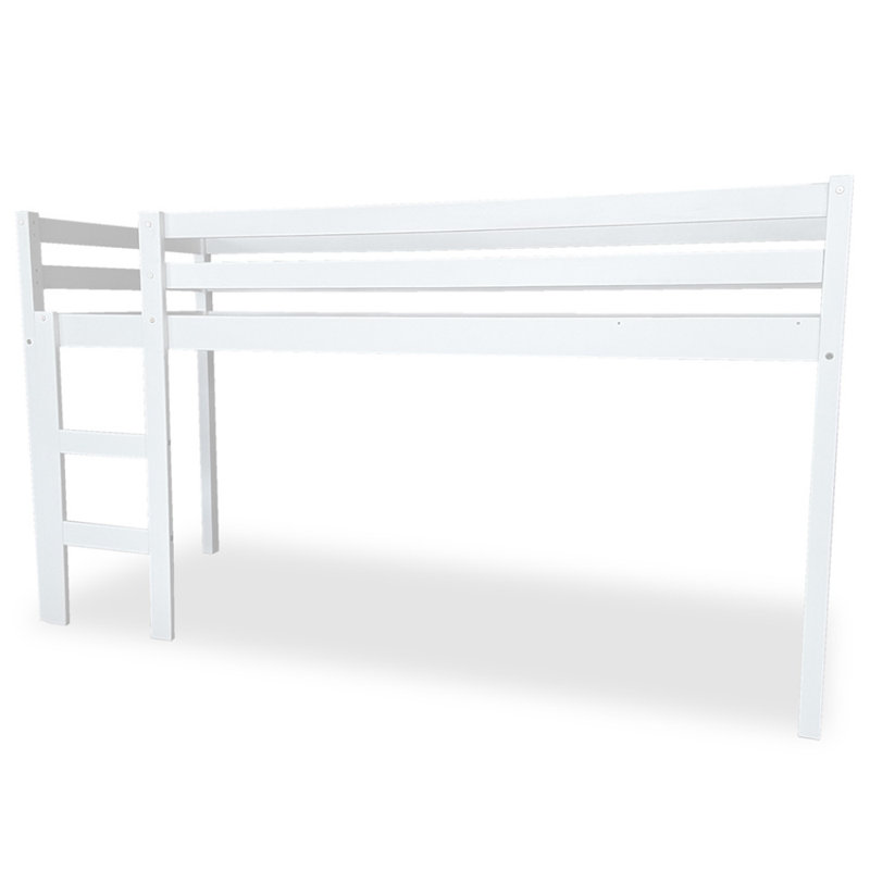 Mattern Bed Frames Hardwood Mid Sleeper Loft Bed, European Toddler (80 x 160cm), White