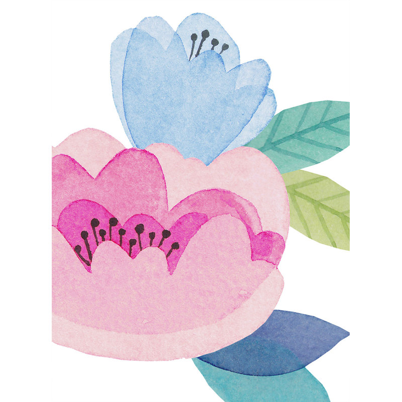 Adhésif décoratif aquarelle pour enfants, Rose / Bleu