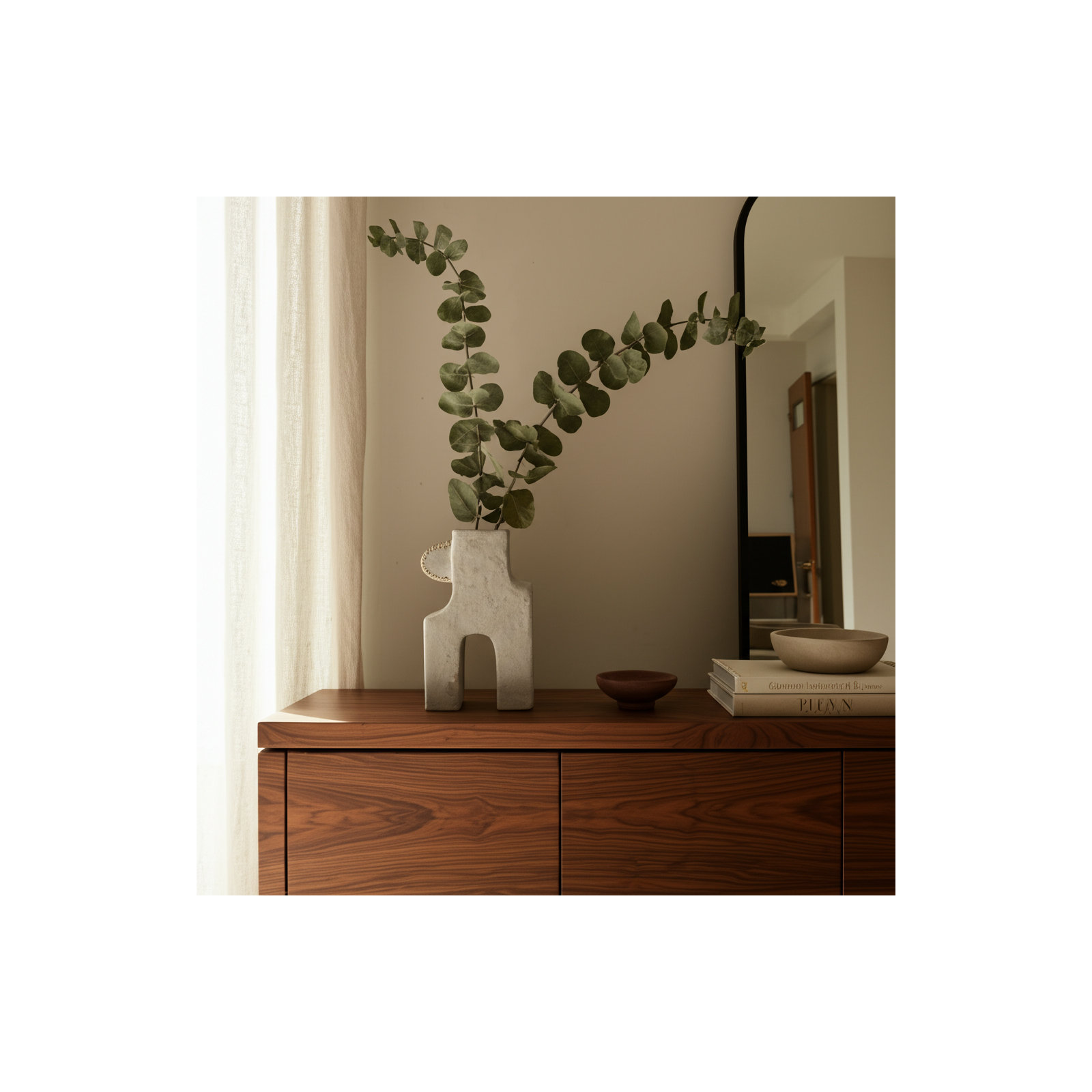 Sagebrook Home Wisner Textured Natural Abstract Modern Vase, 19" H x 12" W x 6" D, White